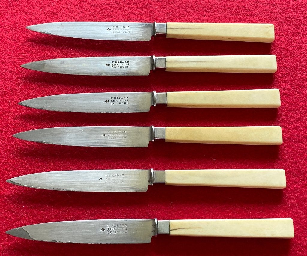 6 Anciens Petits Couteaux F Herder Abr. Sohn Solinger, Enlèvement ou Envoi