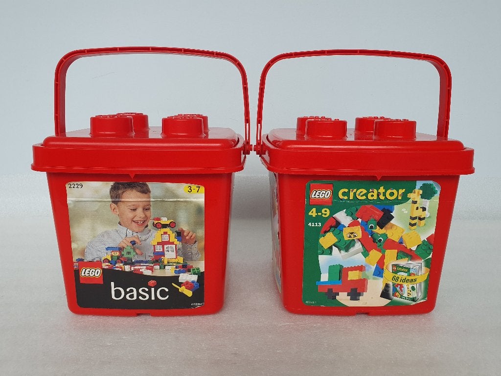 2 Lego Emmers 2229 - 4113 (geen inhoud), Kinderen en Baby's, Speelgoed | Duplo en Lego, Ophalen of Verzenden, Gebruikt, Lego