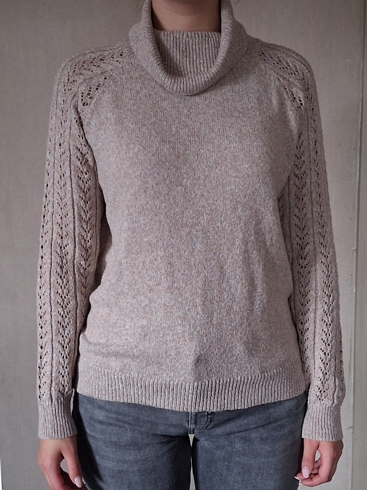 pull met rolkraag en afgewerkte mouwen, Bruin, Gedragen, Shein, Ophalen