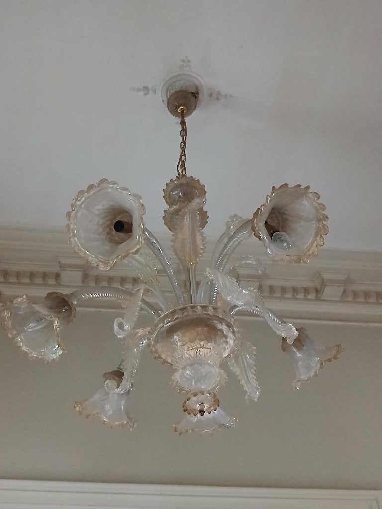 Vintage Venetiaanse kroonluchter, Huis en Inrichting, Ophalen, Gebruikt, Glas