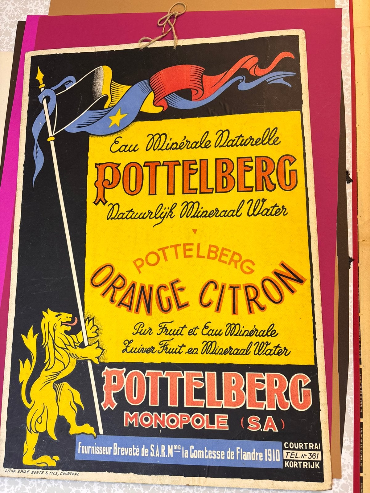 POTTELBERG Unieke poster LITHO, Collections, Enlèvement ou Envoi