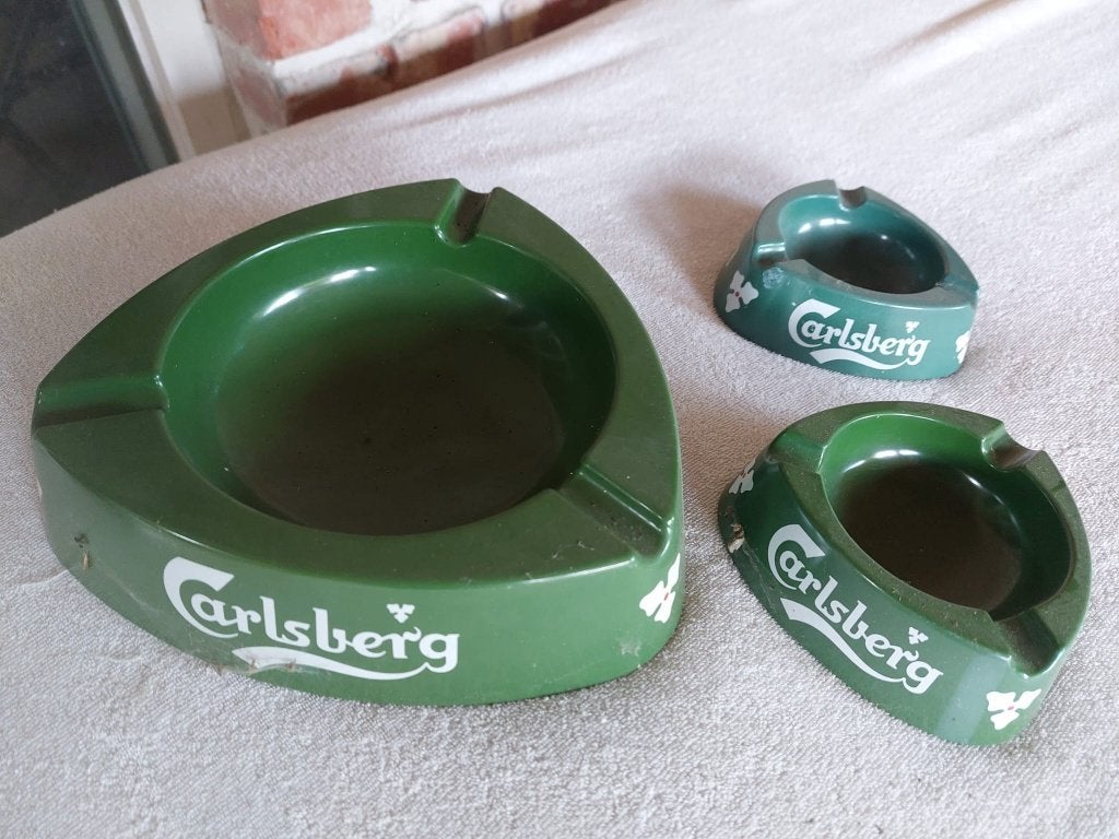 Asbakken Carlsberg, Verzamelen, Biermerken, Ophalen of Verzenden, Gebruikt, Reclamebord, Plaat of Schild, Overige merken