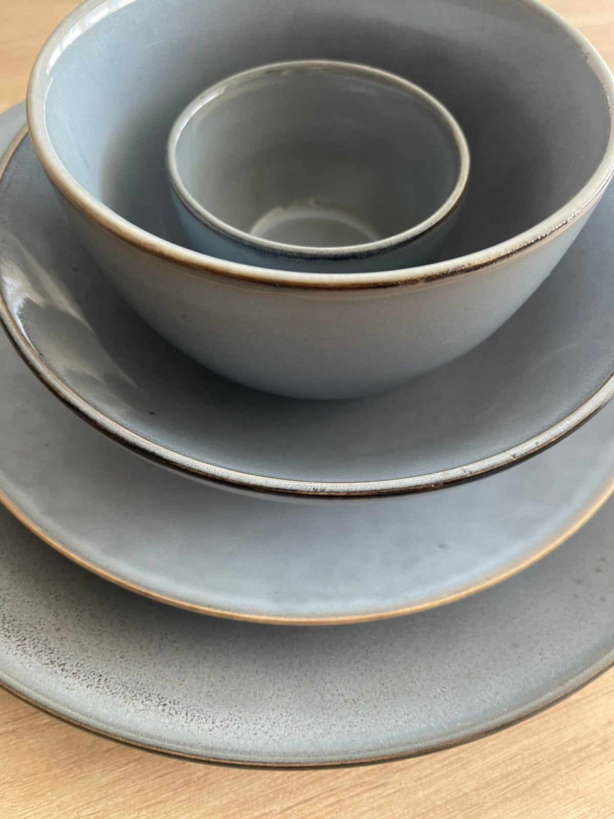 Complete serviesset 24-delig – blauw aardewerk – 6 personen, Huis en Inrichting, Keuken | Servies, Ophalen, Aardewerk, Bord(en)