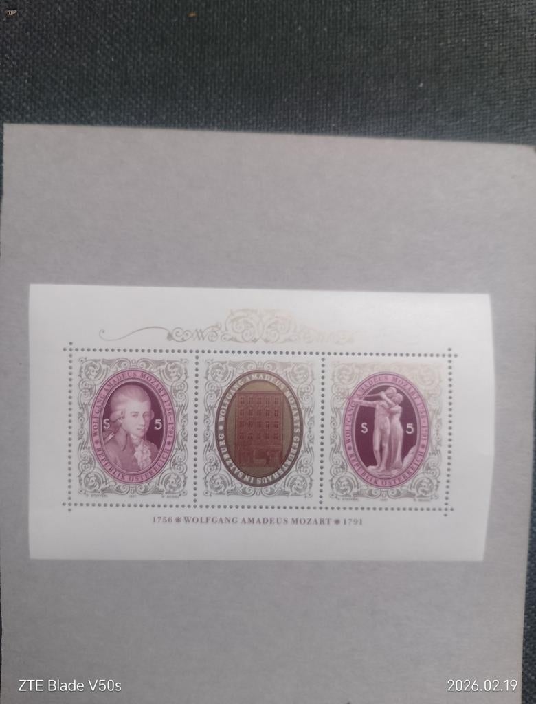 Postzegels Musiker  Wolfgang Amadeus Mozart, Ophalen of Verzenden