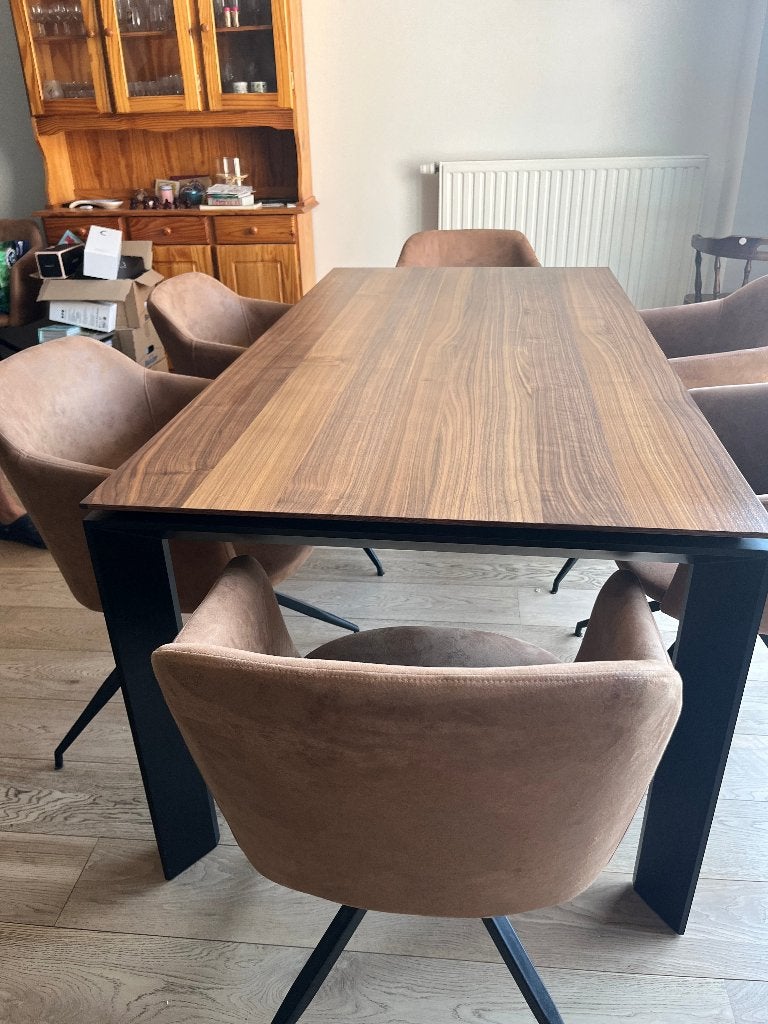 Table en bois + 6 chaises, En bois, Cinq personnes ou plus, 150 à 200 cm, 50 à 100 cm