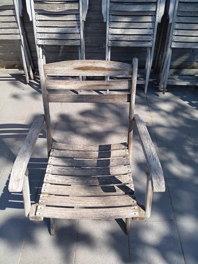 tuinstoelen in teak, Tuin en Terras, Ophalen, Gebruikt, Inklapbaar