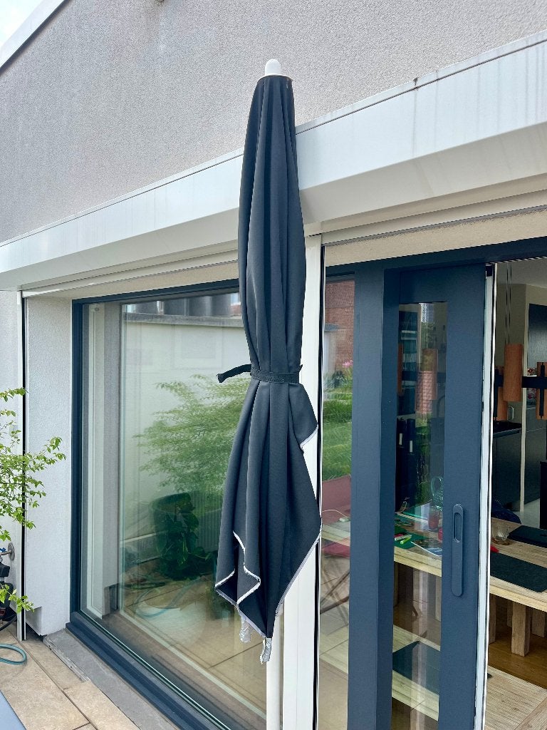 Parasol, Tuin en Terras, Parasols, Gebruikt, Stokparasol, 1 tot 2 meter, Verstelbaar, Ophalen