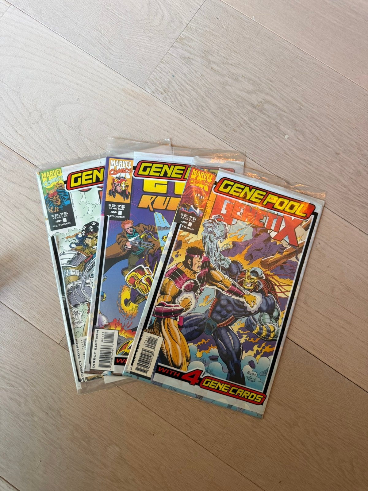 3 x Marvel Gene Pool #1 1993 — Scellé + cartes génétiques, Neuf, Enlèvement ou Envoi, Plusieurs comics, Amérique