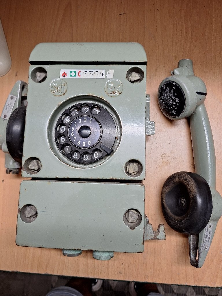 Antieke Siemens Bunkertelefoon / Mijntelefoon, Verzamelen, Ophalen