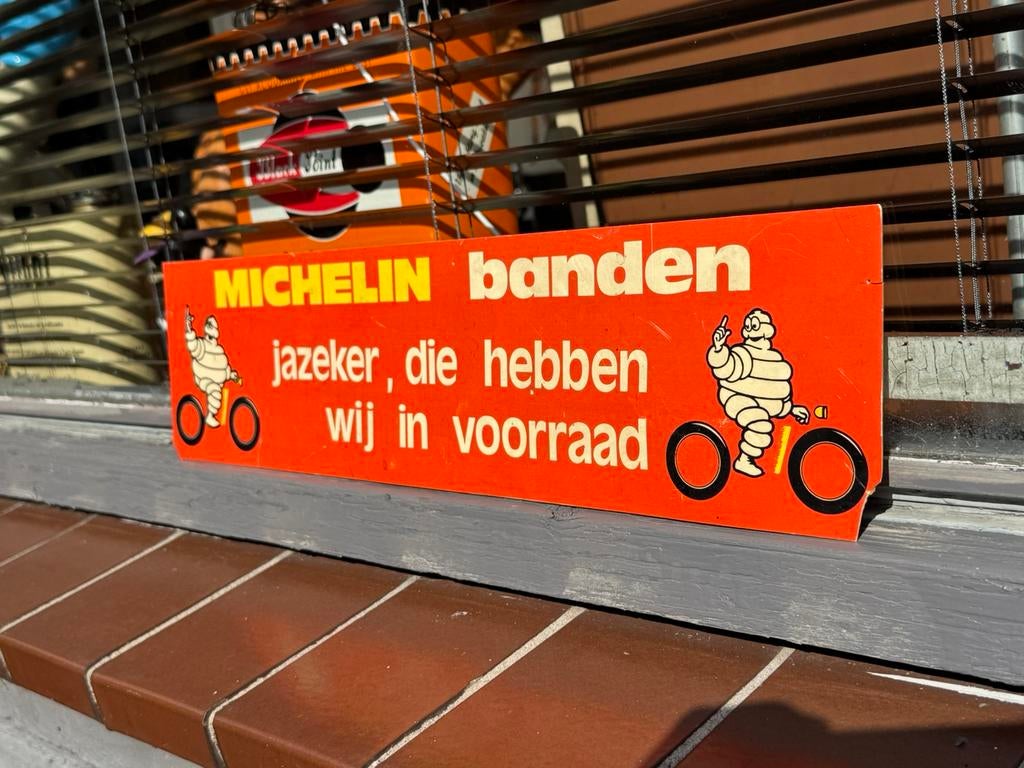 Michelin fietsbanden oud reclamebord, Verzamelen, Ophalen of Verzenden, Gebruikt, Reclamebord