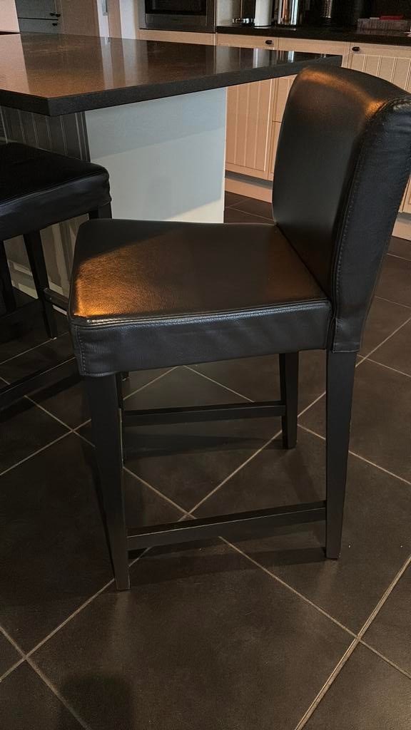 4 Barkrukken met rugleuning Bergmund Ikea, Huis en Inrichting, Ophalen, Gebruikt, Met voetsteun, 60 tot 90 cm