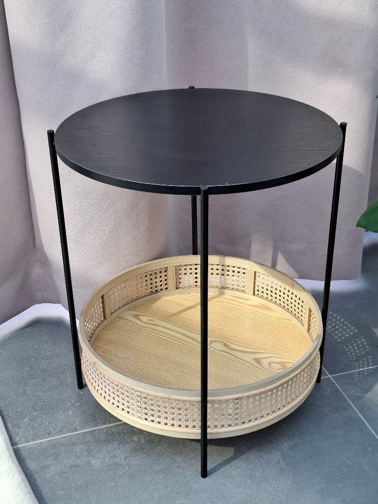 Petite table ronde en bois et porte journaux, Enlèvement