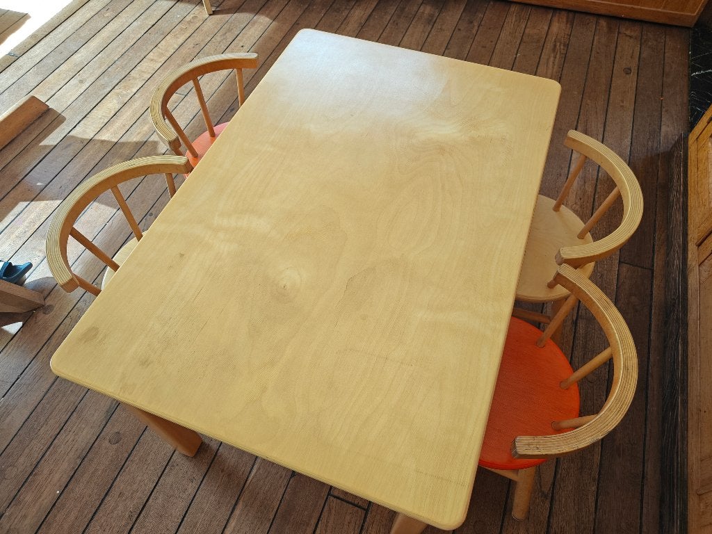 Table pour enfants en bois + 4 chaises en bois-Van Dijk Toys, Enlèvement, Utilisé