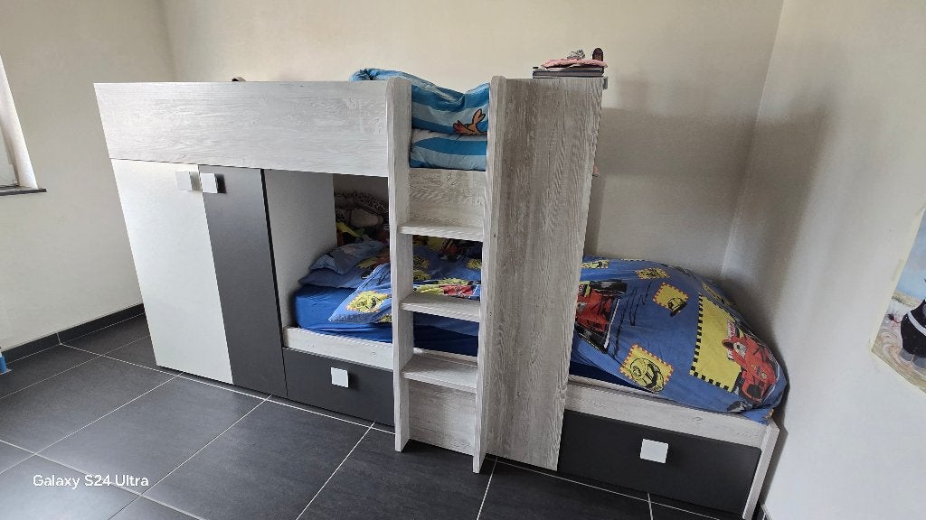 Stapelbed met extra opbergkasten, Ophalen, Gebruikt, Stapelbed