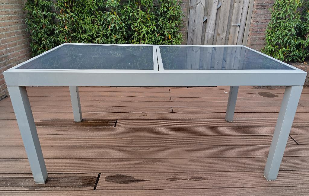 Tuintafel 160 cm tafel uitschuifbaar tot 220 cm, Tuin en Terras, Ophalen, Aluminium