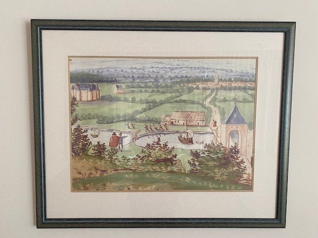 Schilderij met groene kader, Ophalen