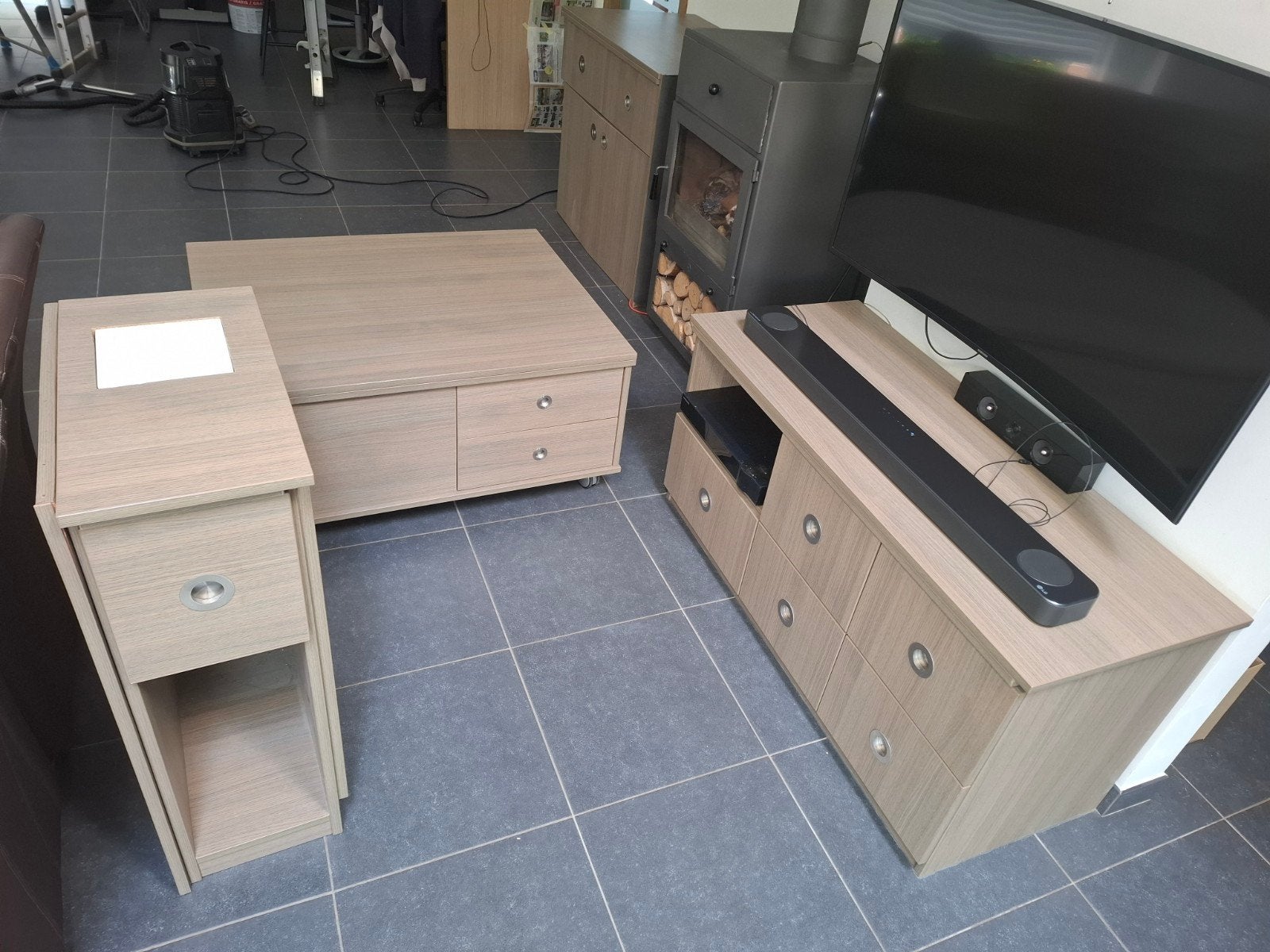 Set Living meubels: Salontafel, TV meubel en hoekkast, Ophalen