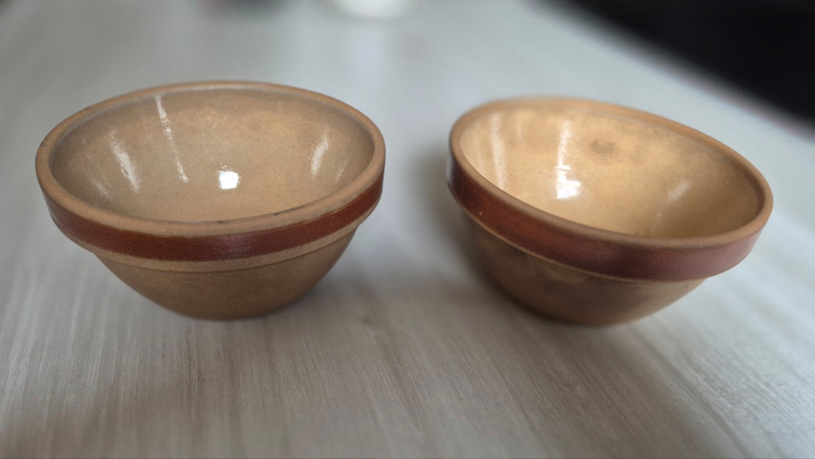 ​Duo de bols / ramequins en Grès de Gien vintage – Marque LE, Ophalen of Verzenden