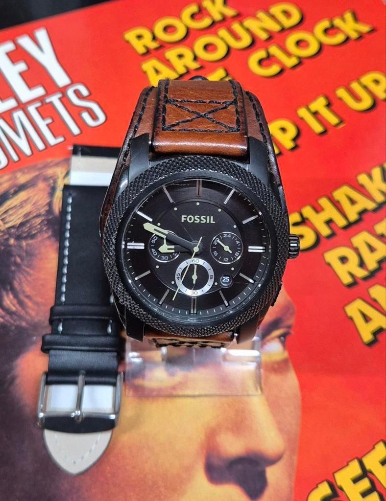 Collection de montres chronographes Fossil, Montre-bracelet, Autres marques, Cuir, Acier