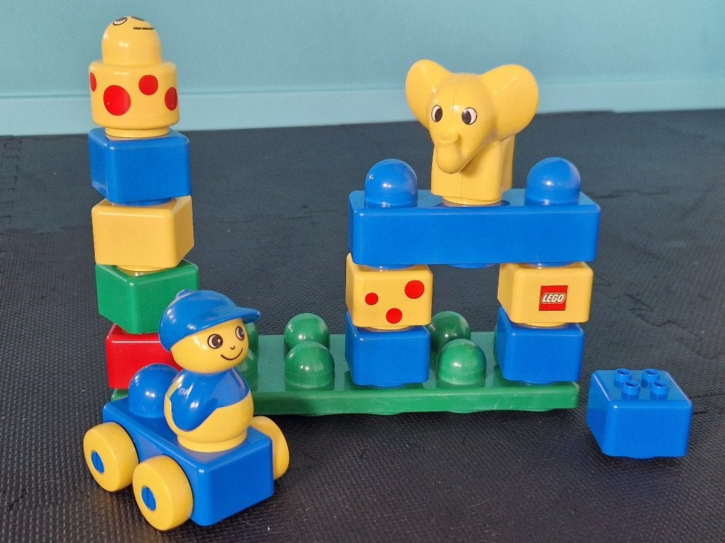 Lego Primo / Lego Baby set: olifant, autootje en bouwplaat, Kinderen en Baby's, Speelgoed | Duplo en Lego, Ophalen of Verzenden