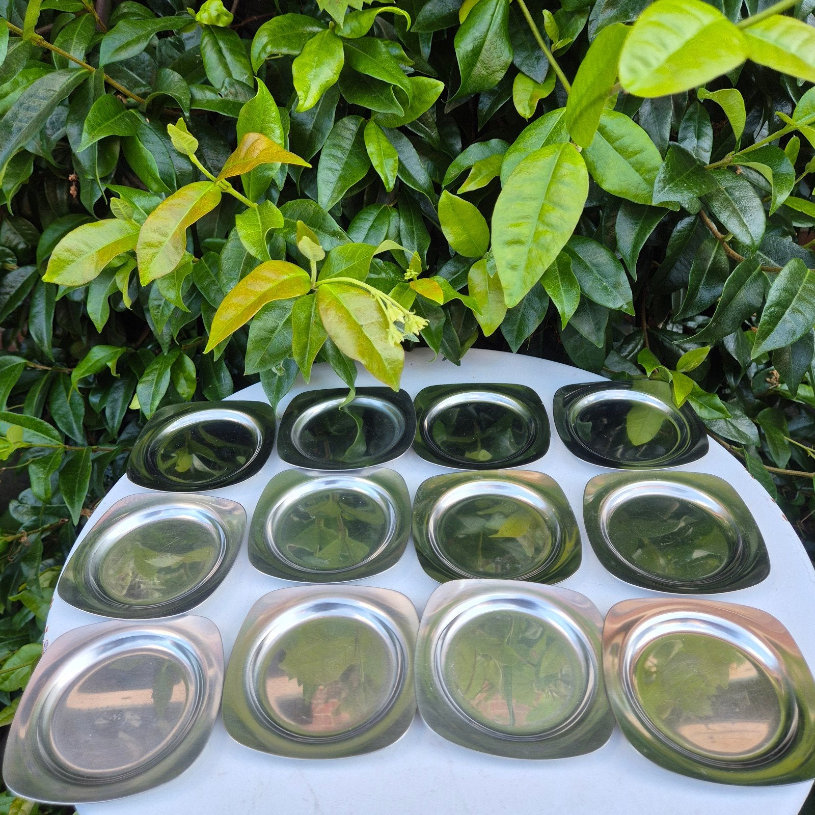 WMF, 12 Glas onderleggers, inox, Ophalen of Verzenden