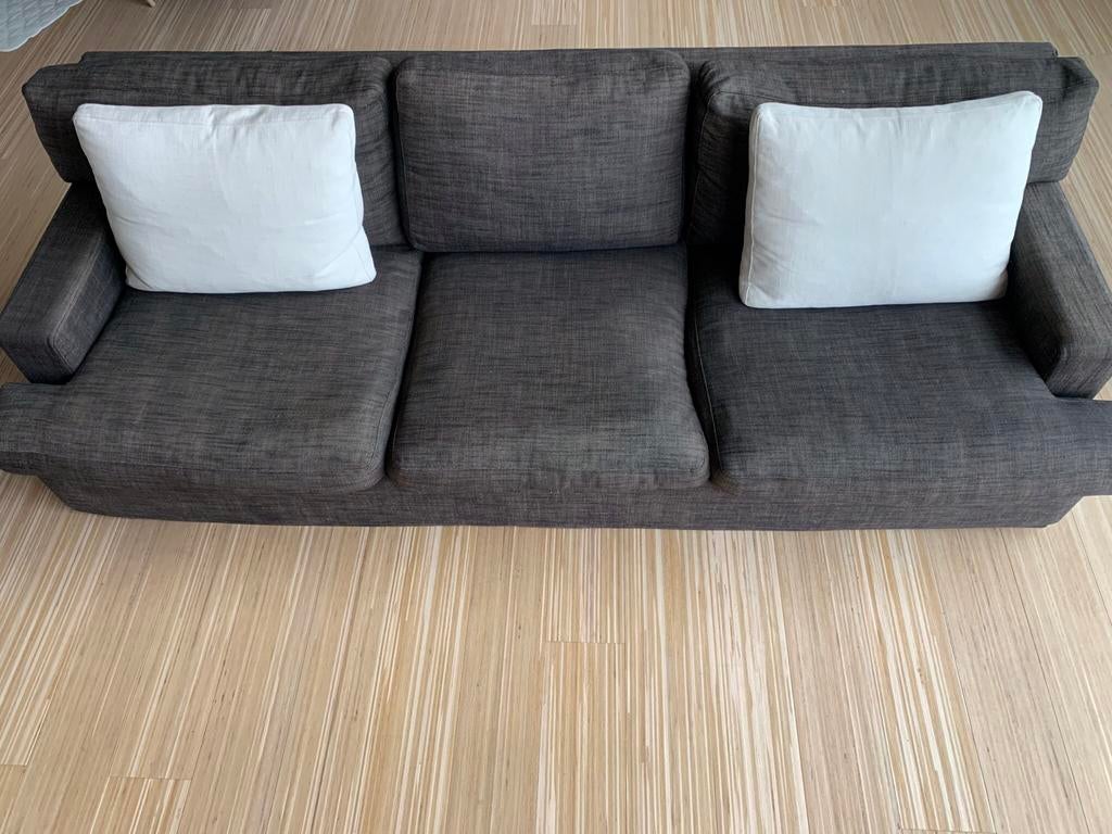 Stoffen zetel antraciet Wendelbo, Huis en Inrichting, Ophalen, Zo goed als nieuw, Rechte bank, Stof