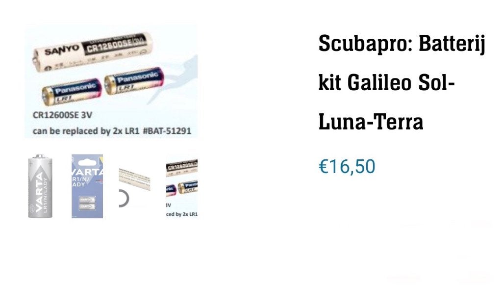 Batterijkit voor Scubapro Galileo Sol/Luna/Terra, Sports nautiques & Bateaux, Enlèvement ou Envoi, Neuf, Ordinateur de plongée