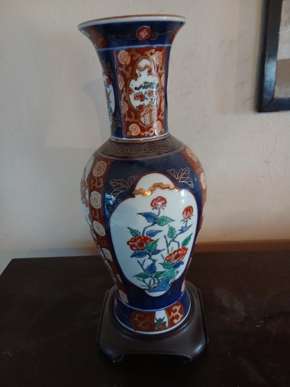 Prachtige Japanse Gold Imari Vaas - Handgeschilderd - 35 cm, Antiquités & Art, Enlèvement