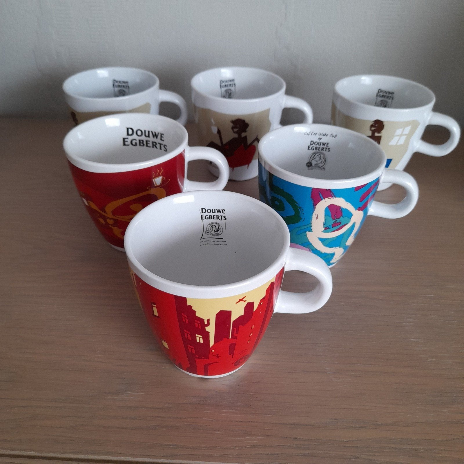 6 design tassen Douwe Egberts  ( lot)., Huis en Inrichting, Ophalen of Verzenden