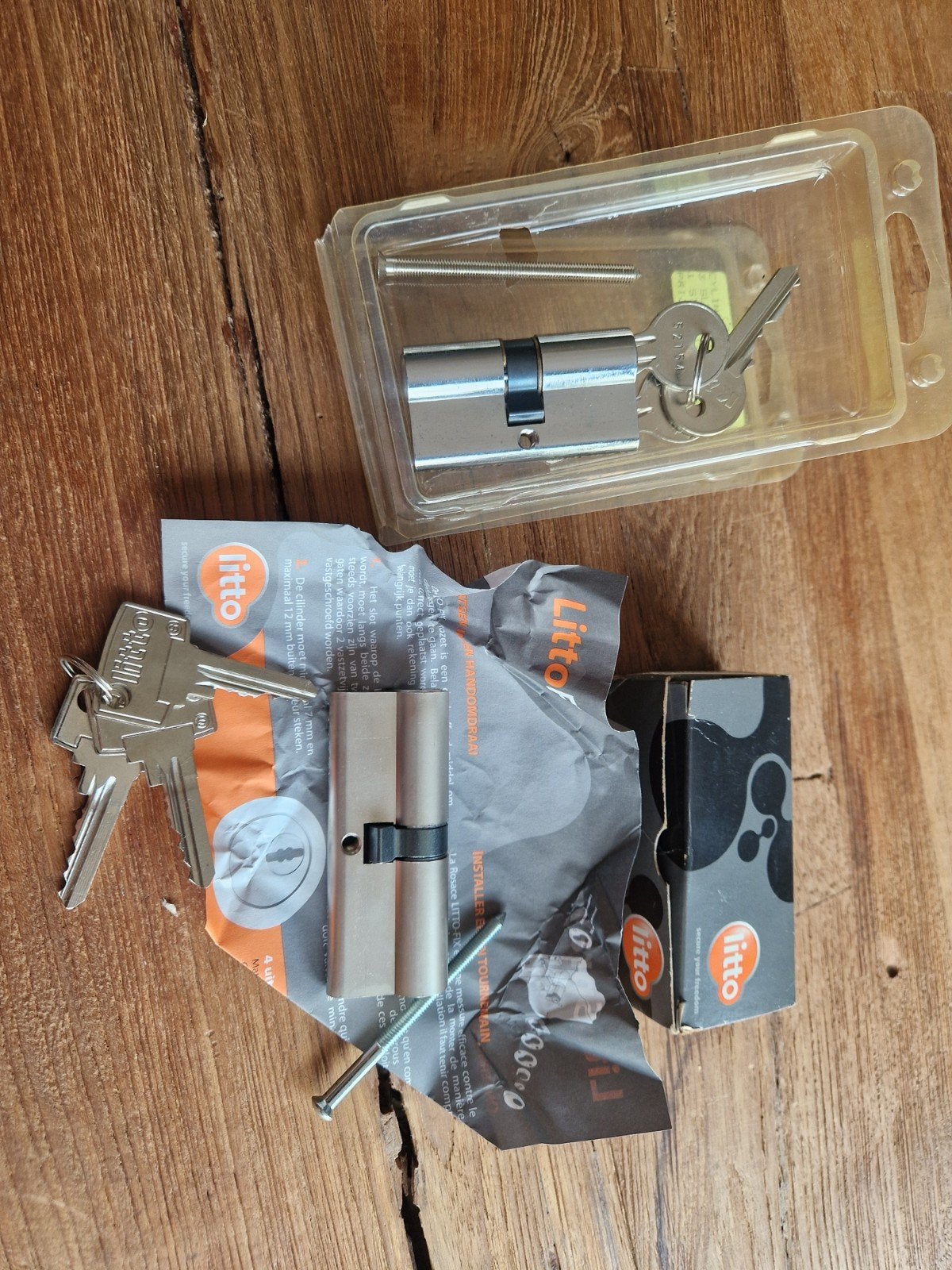 2x cylinder slot litto fix en K. blue nieuw, Bricolage & Construction, Enlèvement ou Envoi, Clé
