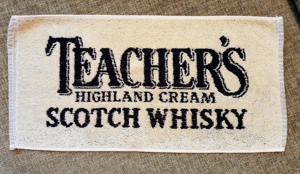 Bar towel, bar handdoek Teacher's whisky. Vintage., Verzamelen, Ophalen of Verzenden, Gebruikt, Overige typen, Overige merken