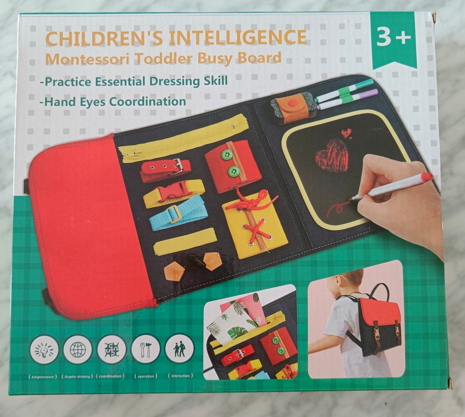 Montessori children's intelligence toddler busy board, Enfants & Bébés, Enlèvement ou Envoi, Neuf, Découverte