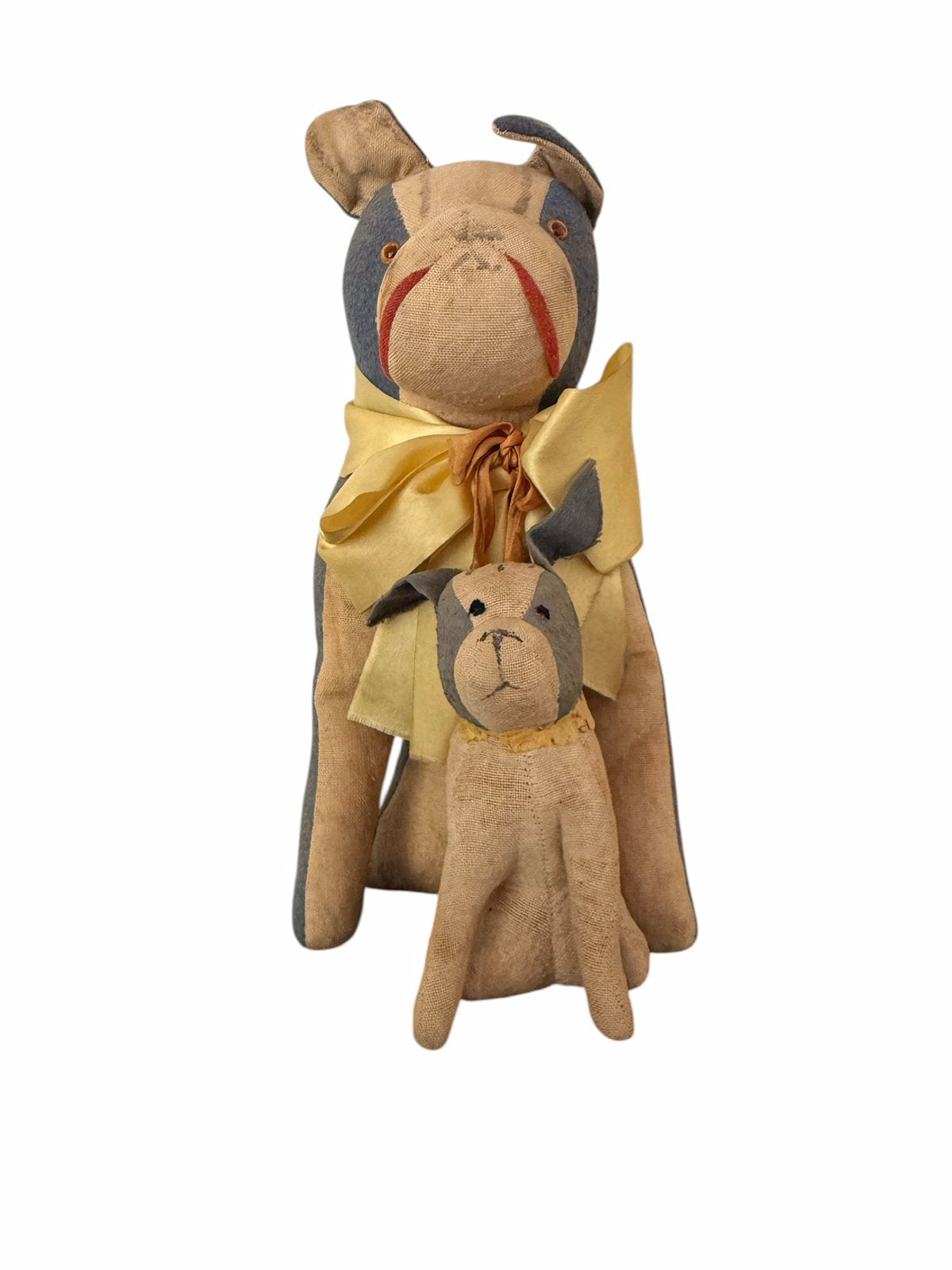 Duo Antieke stoffen Franse Bulldog Hondjes (1910-1930s), Ophalen of Verzenden