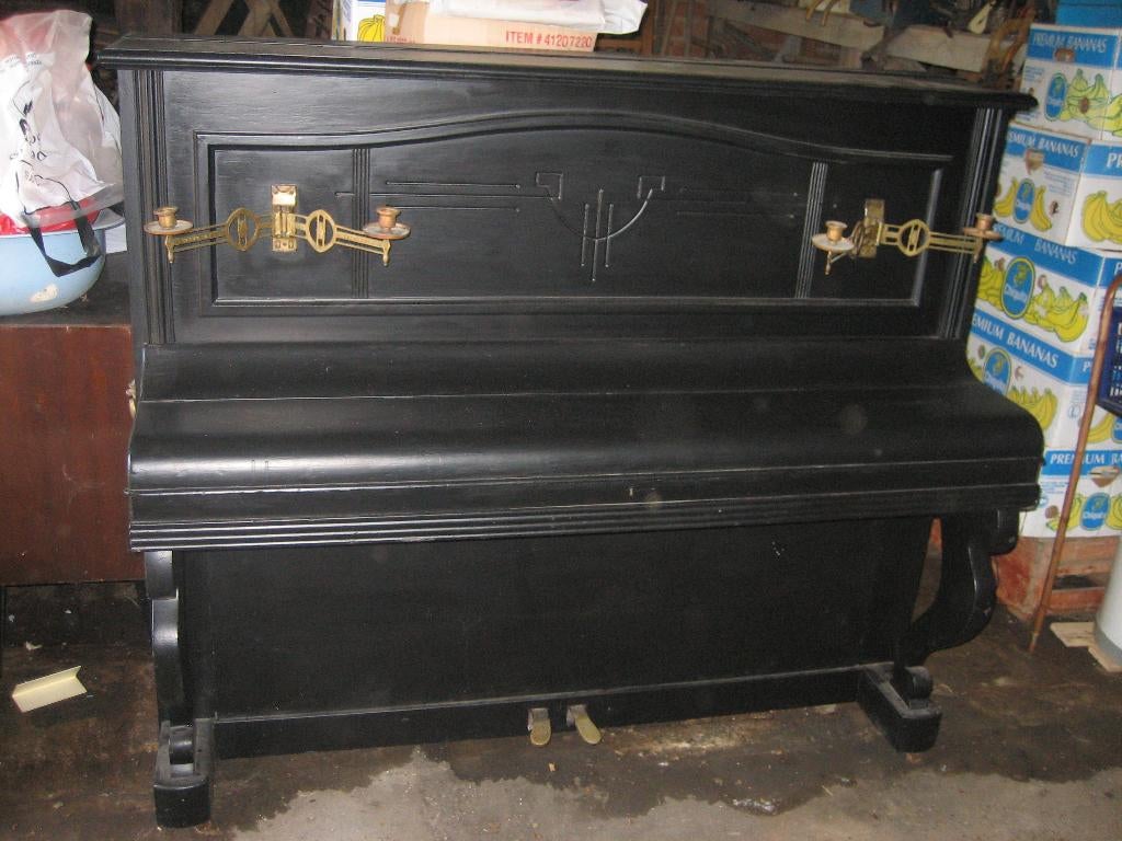 2 oude  buffet piano's   bieden, Ophalen, Gebruikt, Zwart, Piano