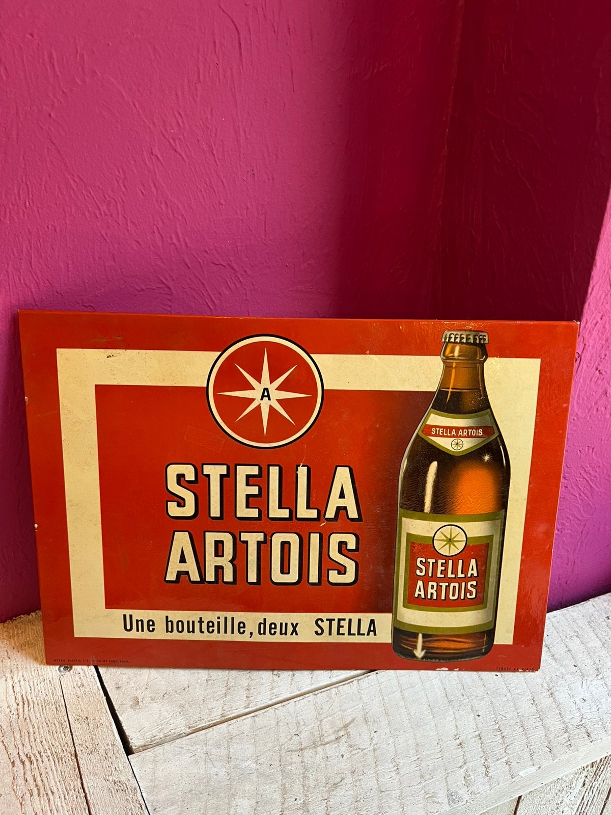 Plv stella Artois 1966, Enlèvement ou Envoi, Utilisé, Panneau publicitaire