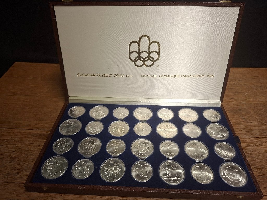 Zilveren muntencollectie Olympische Spelen Montréal 1976, Postzegels en Munten, Ophalen of Verzenden, Noord-Amerika, Setje, Zilver