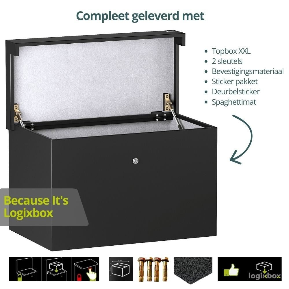 Logixbox - PakketBox XXL - 20% sterker - GRATIS EXTRA's, Ophalen of Verzenden, Nieuw, Staal, Staande brievenbus