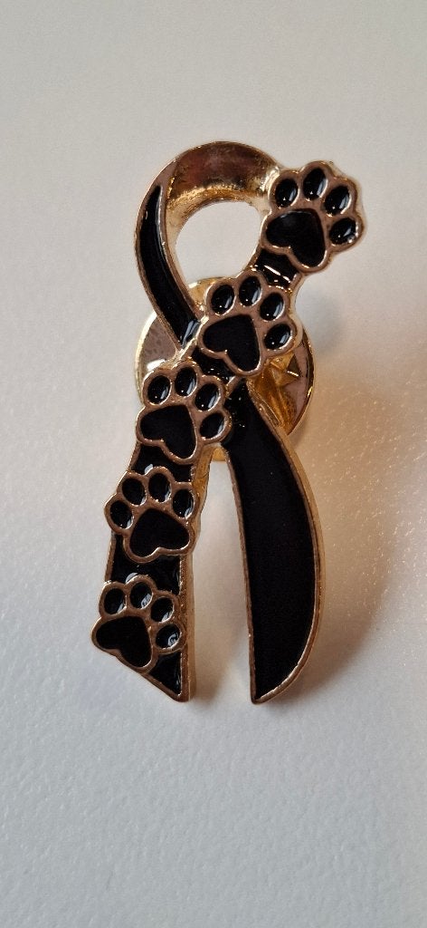 Pin/broche met pootafdrukken, Bijoux, Sacs & Beauté, Enlèvement, Autres matériaux, Noir, Moins de 4 cm