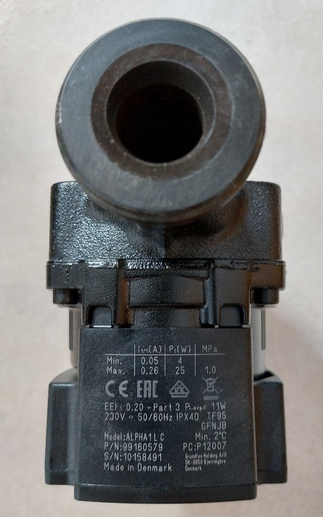 Circulatiepomp GRUNDFOS ALPHA 1 25-40 180  - 1 x230V, Ophalen, Gebruikt, Minder dan 30 cm, Hoog rendement (Hr)
