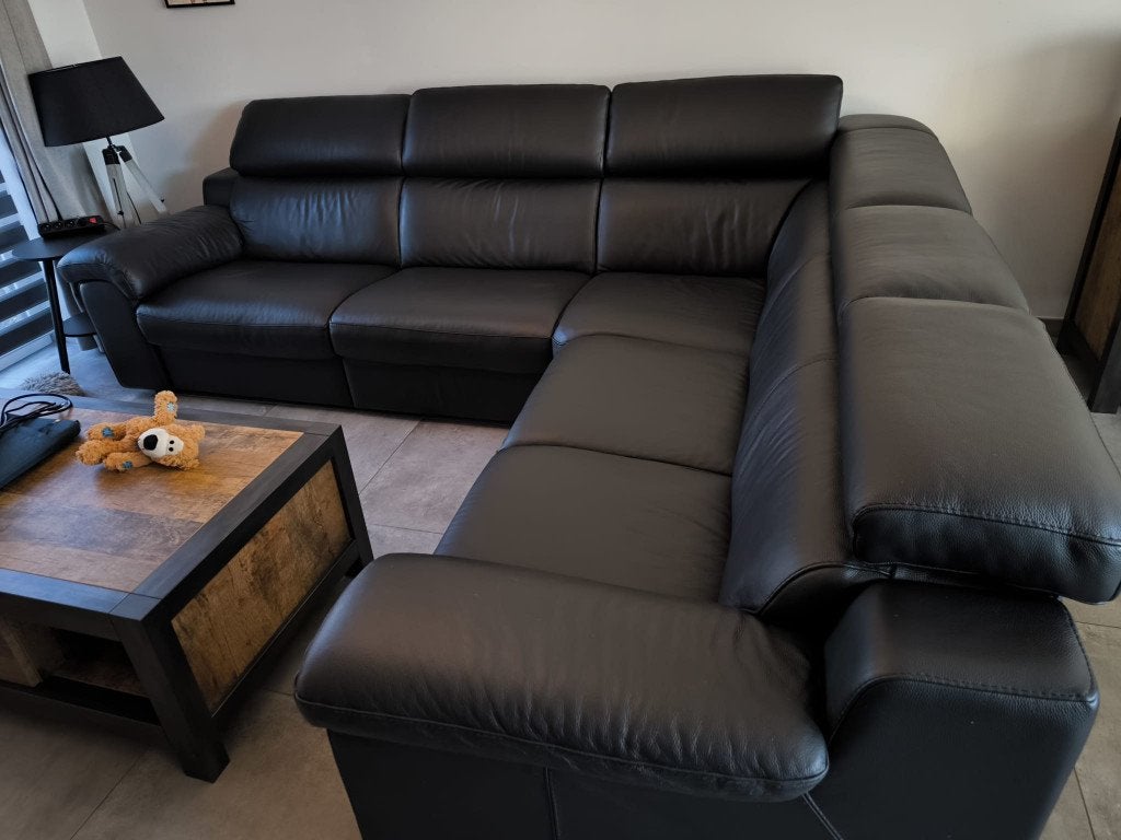 Canapé salon en cuir avec relax (2X), Enlèvement, Utilisé, Cuir