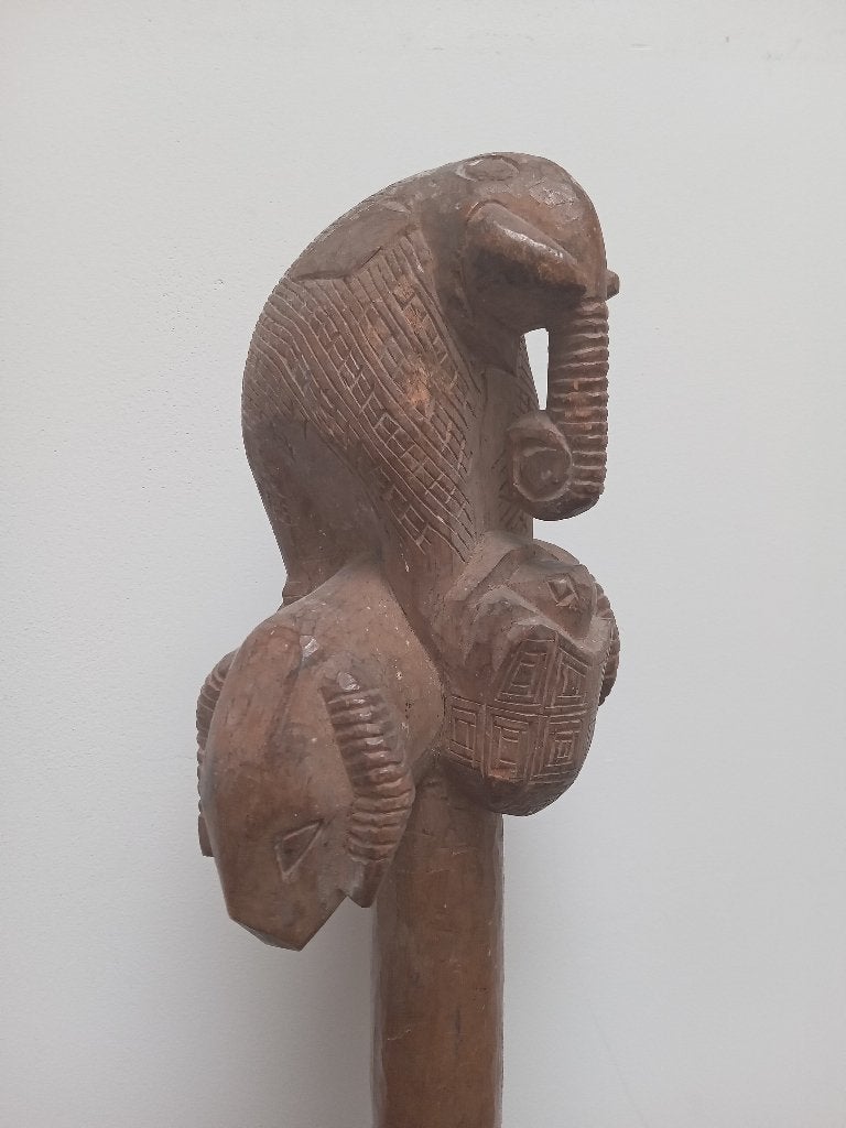Statue africaine (Sceptre), Antiquités & Art, Sculpture, Afrique, 38 cm, Brun