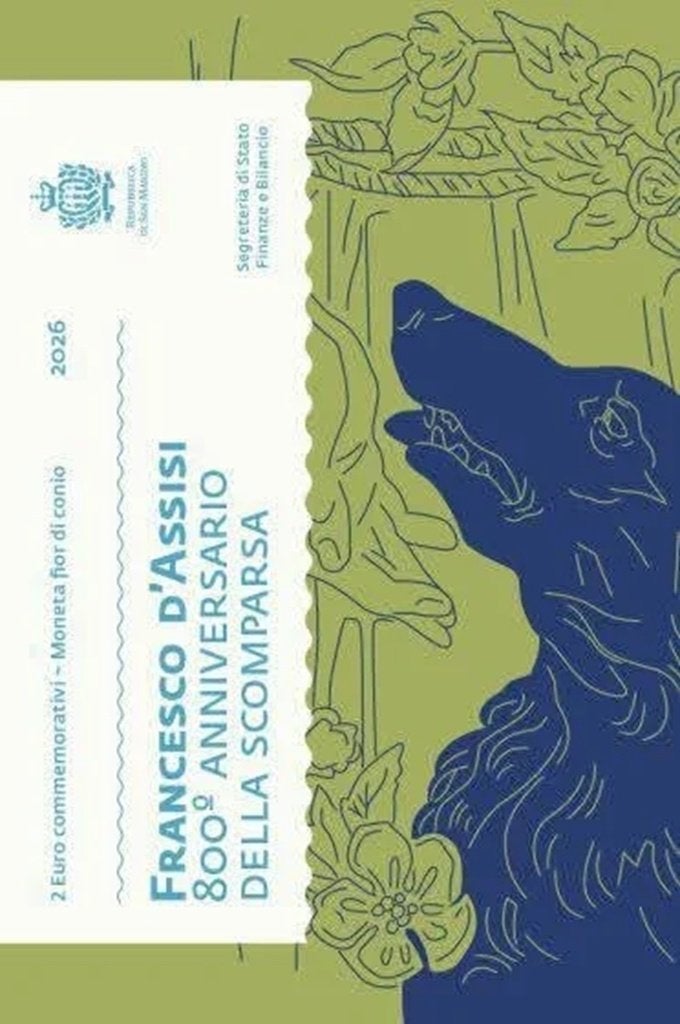San Marino 2026 - 2 euro in blister - Franciscus Van Assisi, Ophalen of Verzenden, San Marino, 2 euro