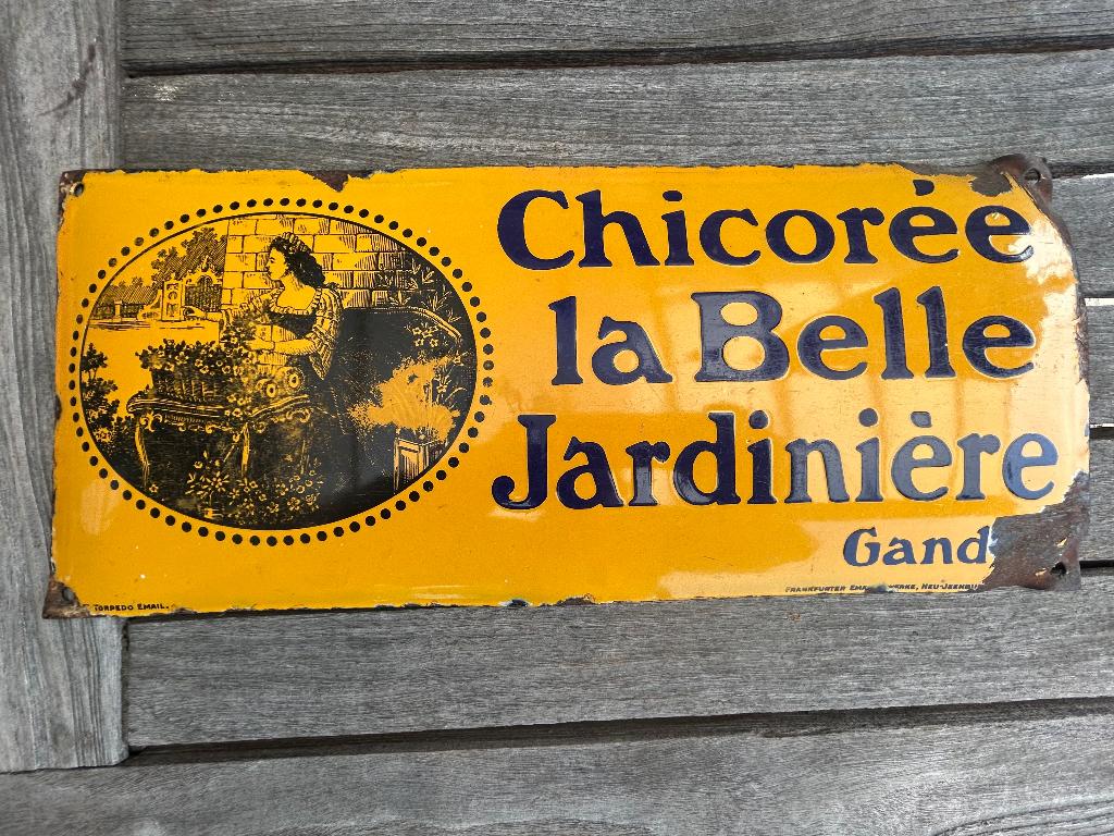 Belle assiette émaillée unique Chicoree la Belle Jardinière, Enlèvement
