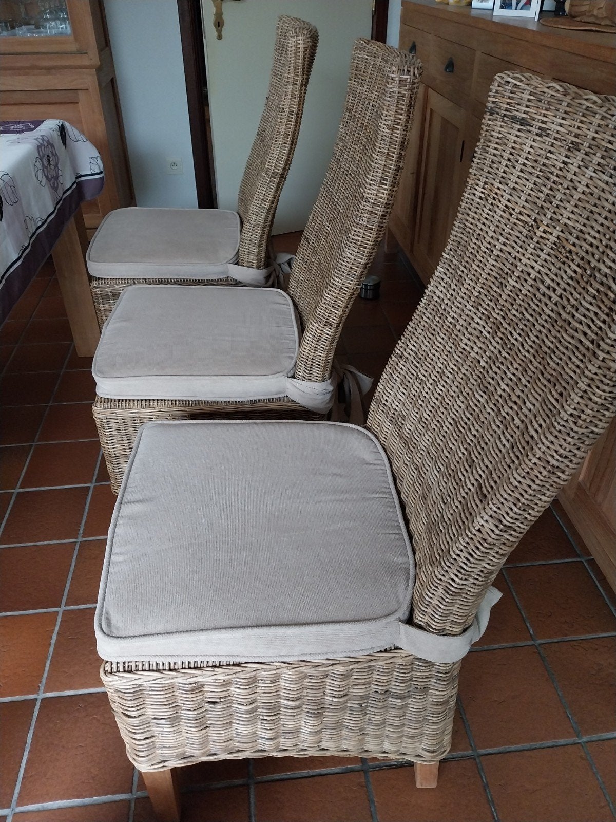 6 mooie rotanstoelen in heel goede staat, Enlèvement, Rotin
