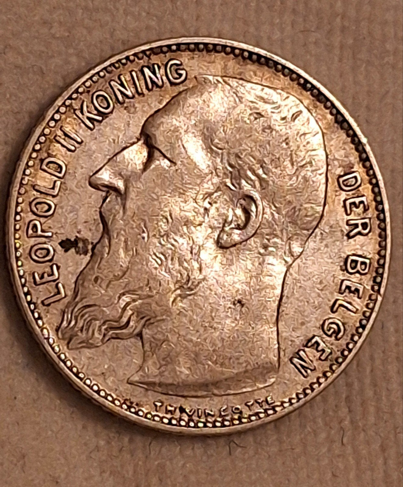Zilveren Fr. 1909 Leopold II België / VL, Envoi