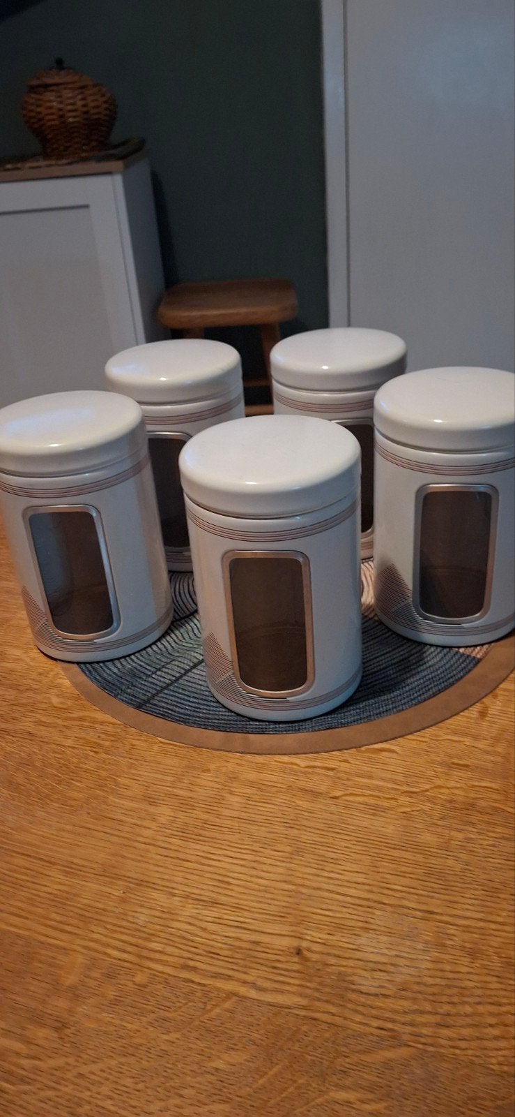 Lot de 5 boîtes Brabantia vintage – Blanches (Années 80), Collections, Enlèvement