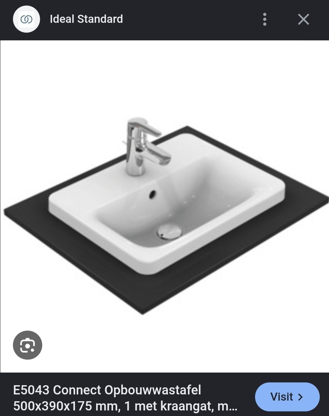 Ideal Standard opbouw/halfinbouw wastafel nog in verpakking, Ophalen, Nieuw, 50 tot 100 cm, Wasbak of Wastafel