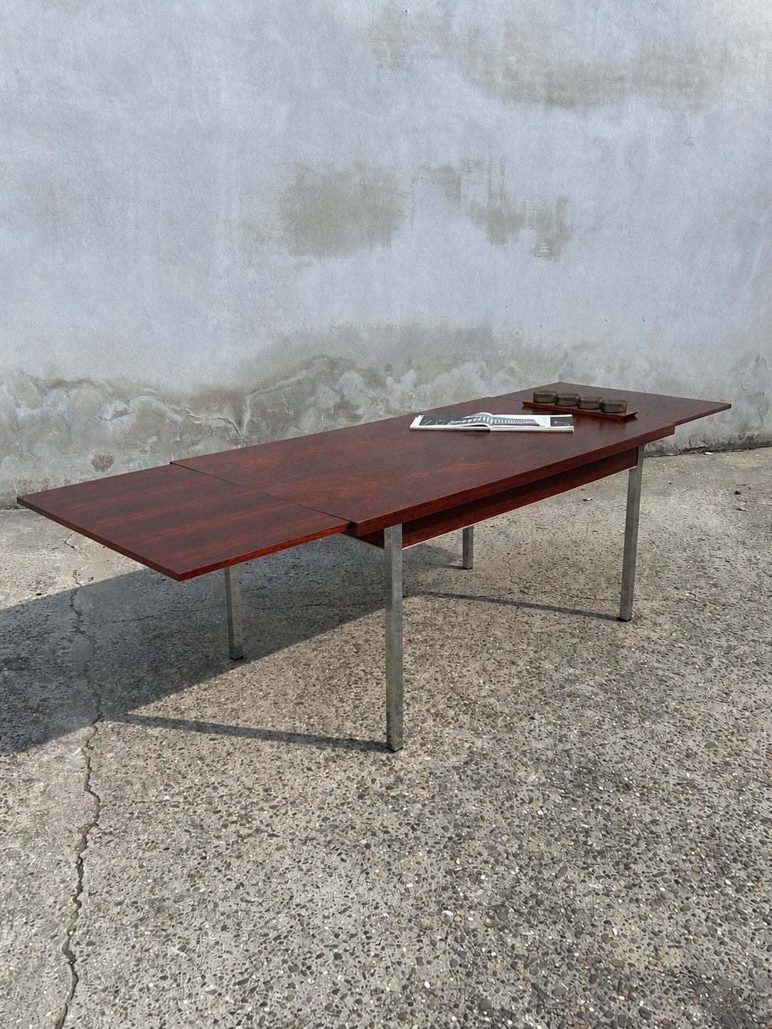 Table à manger extensible vintage —Alfred Hendrickx, Maison & Meubles, Utilisé, 50 à 100 cm, Mid-century, Rectangulaire