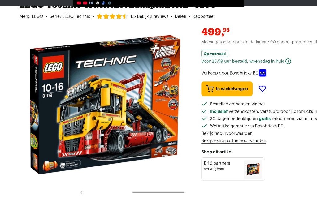 Lego 8109, Enlèvement, Neuf