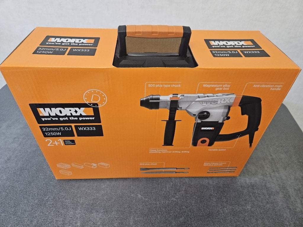Boorhamer Worx wx333, Ophalen, 600 watt of meer, Boor- en/of Breekhamer, Nieuw